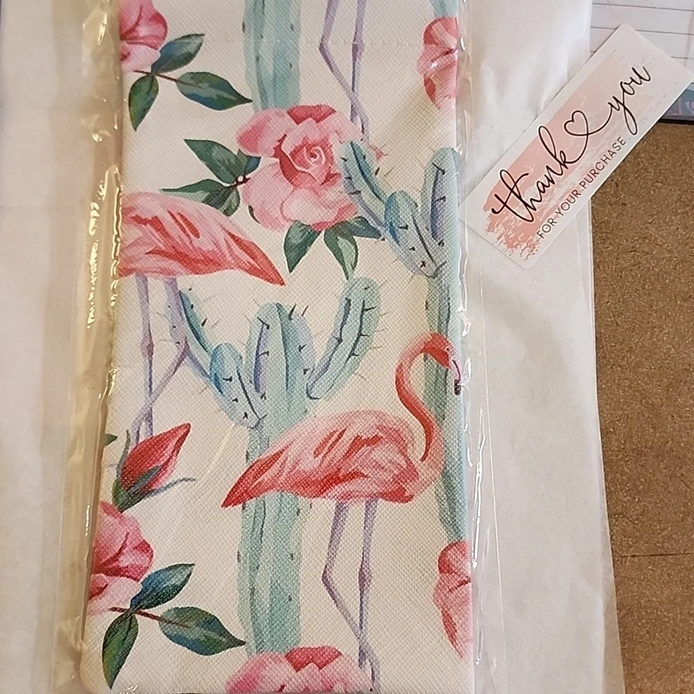 Sunglass EYEGLASS CASE EXTRA LARGE  ROSE CACTUS  BIRD PATTERN Tension Closure